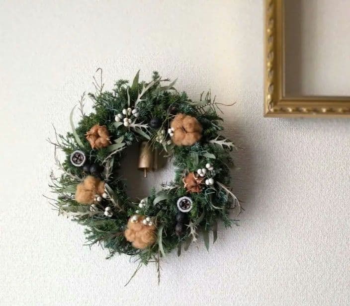 2025Christmasブラウンコットンのクリスマスリース 30cmメルカリ便