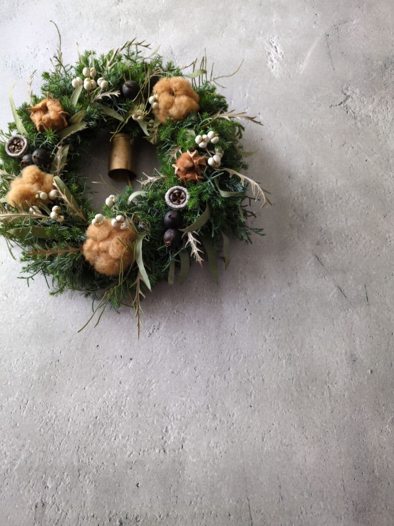 2025Christmasブラウンコットンのクリスマスリース 30cmメルカリ便