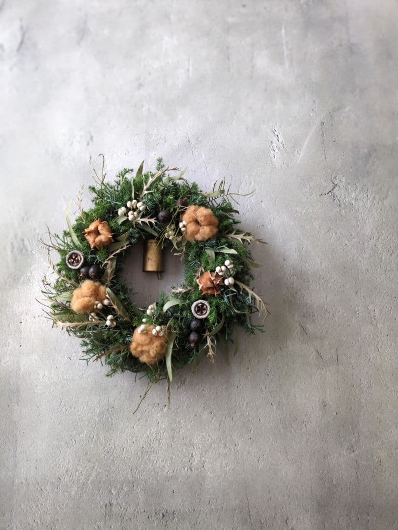 2025Christmasブラウンコットンのクリスマスリース 30cmメルカリ便