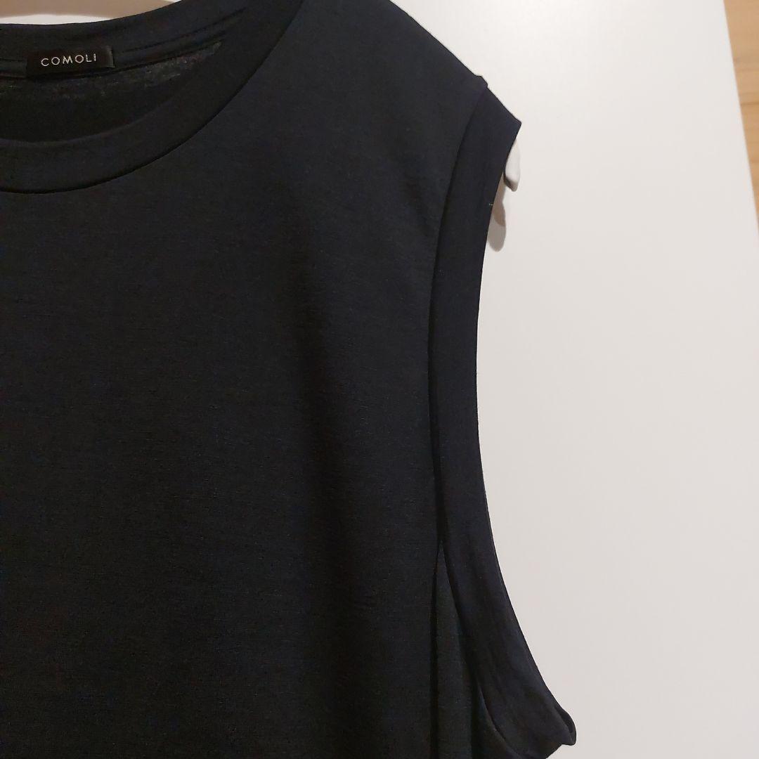 comoli ウール天竺　ノースリーブ　ネイビー　2