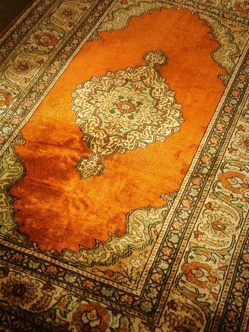 【衛生☆美品☆極上品】シルク製ペルシャ絨毯　ビンテージラグ