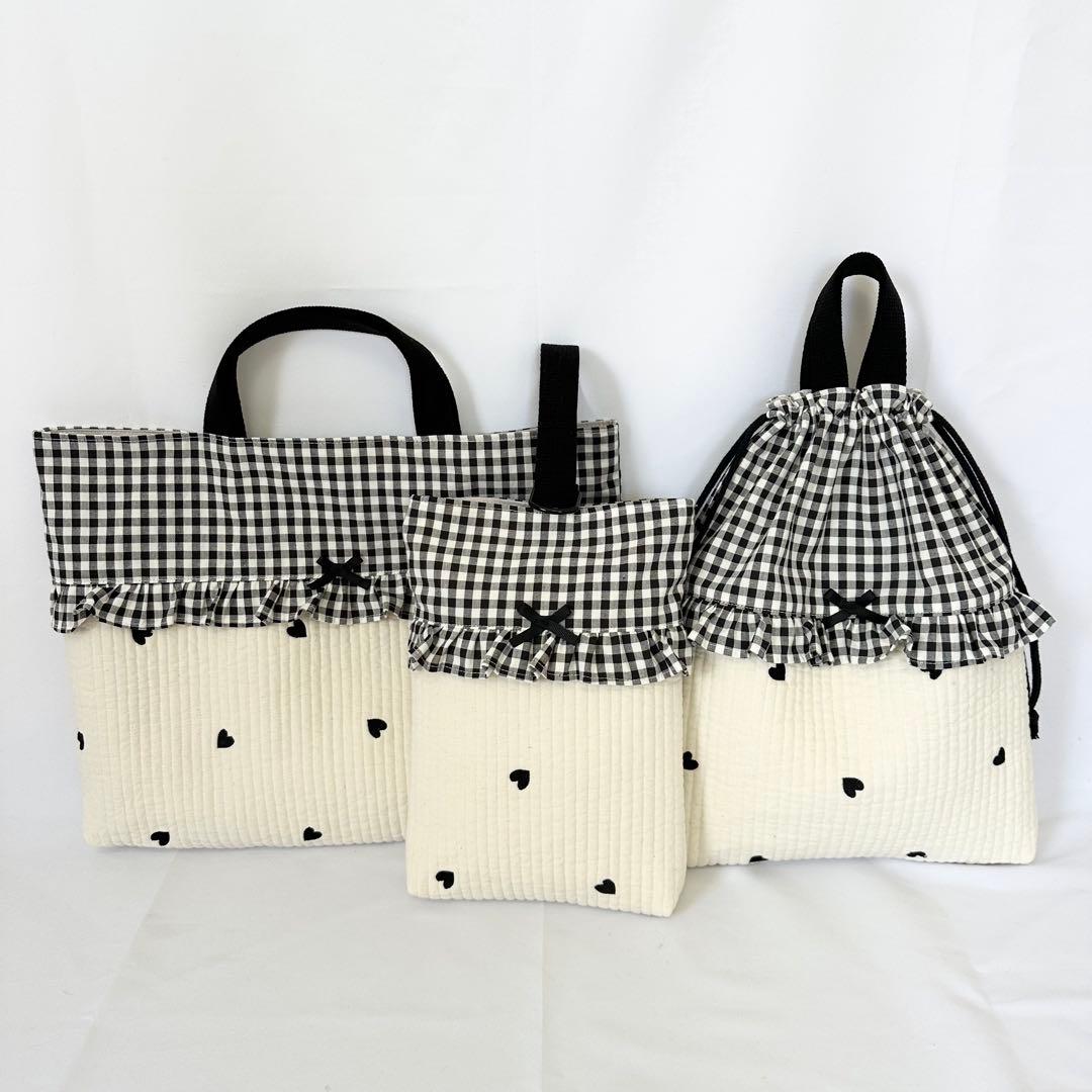 入園入学3点セット　ヌビ　レッスンバッグ　上履き入れ　お着替え袋