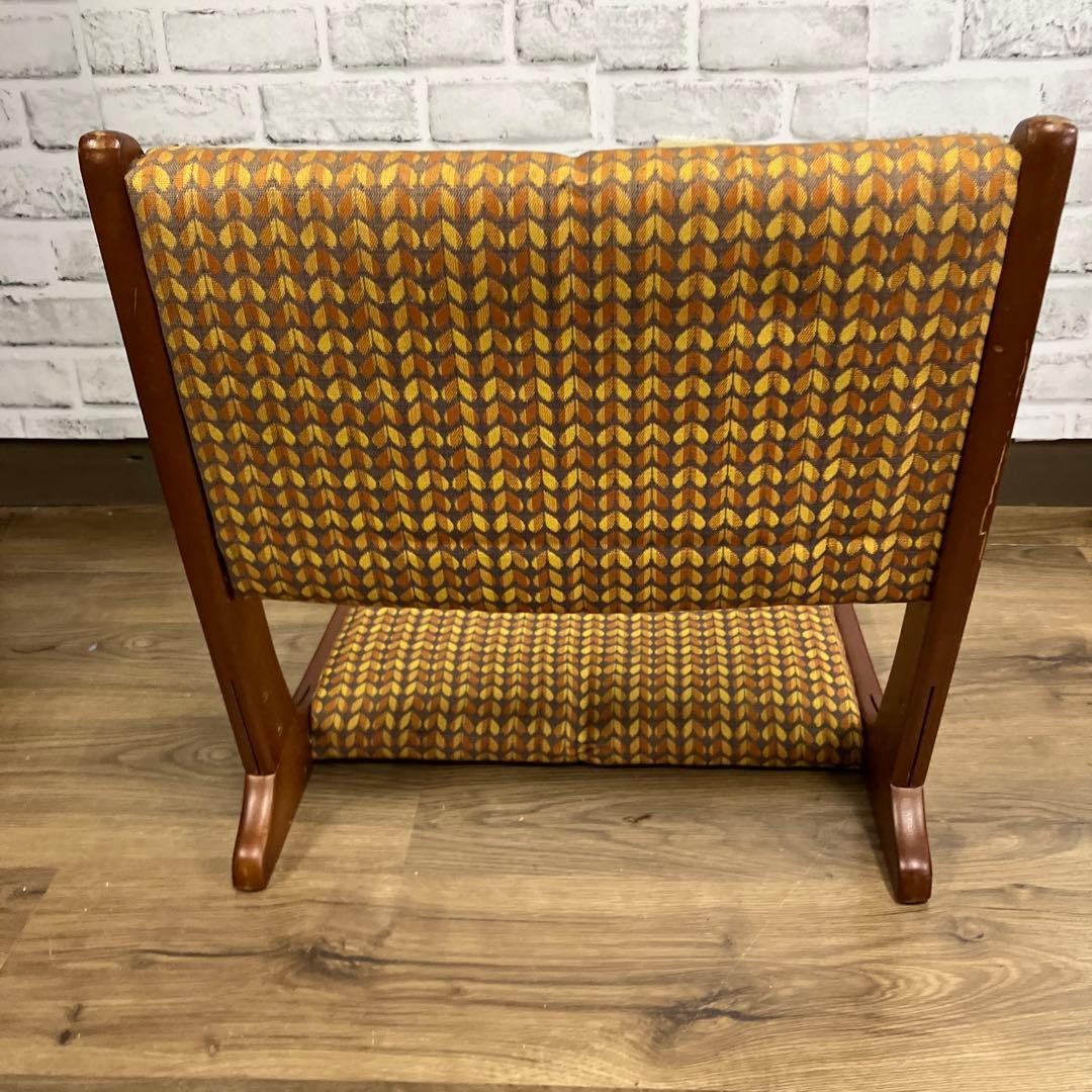 A-2 アンティーク レトロポップ 昭和レトロ 折り畳み座椅子 幾何学模様