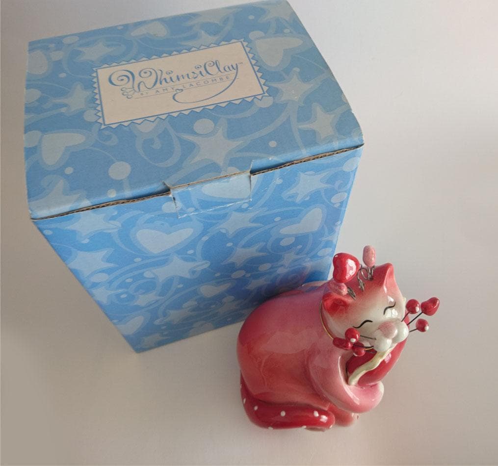 【2点セット】Amy Lacombe WhimsiClay 猫 陶器 置物