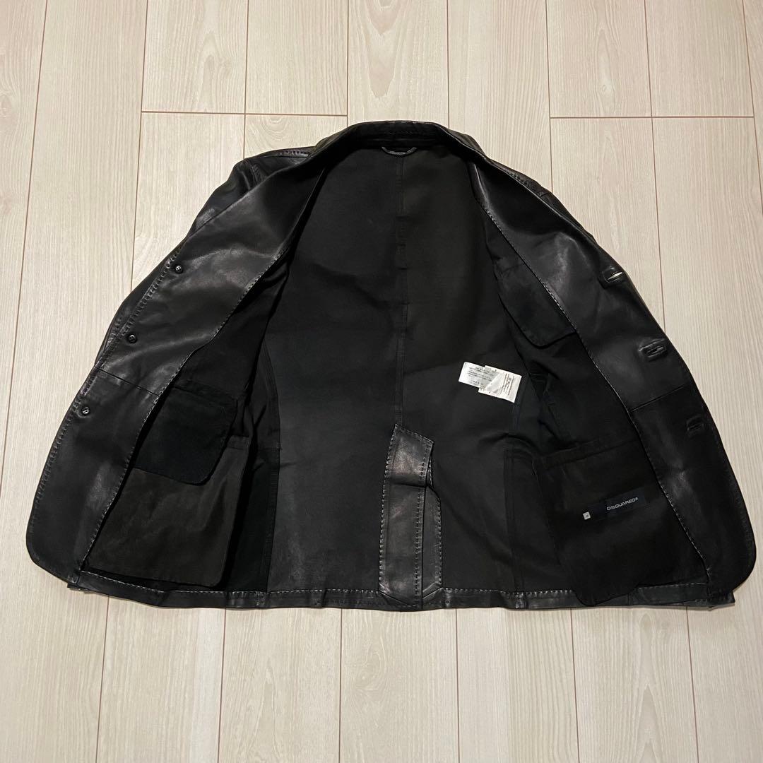 DSQUARED2 ディースクエアード 3つボタン レザー テーラージャケット