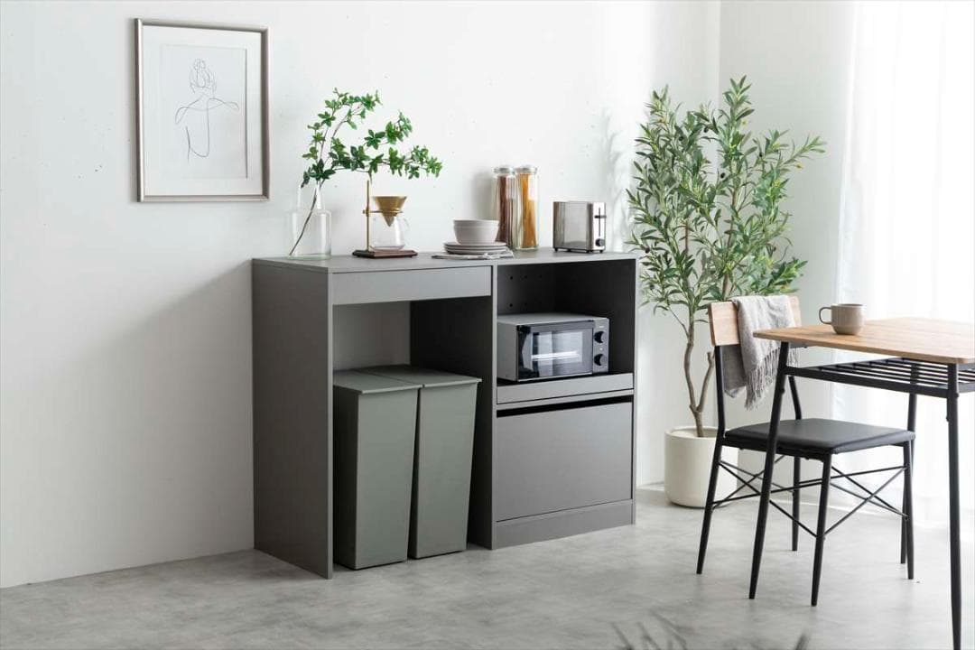 【送料無料】【幅120cm】ゴミ箱上レンジラック キッチン収納 コンセント付き