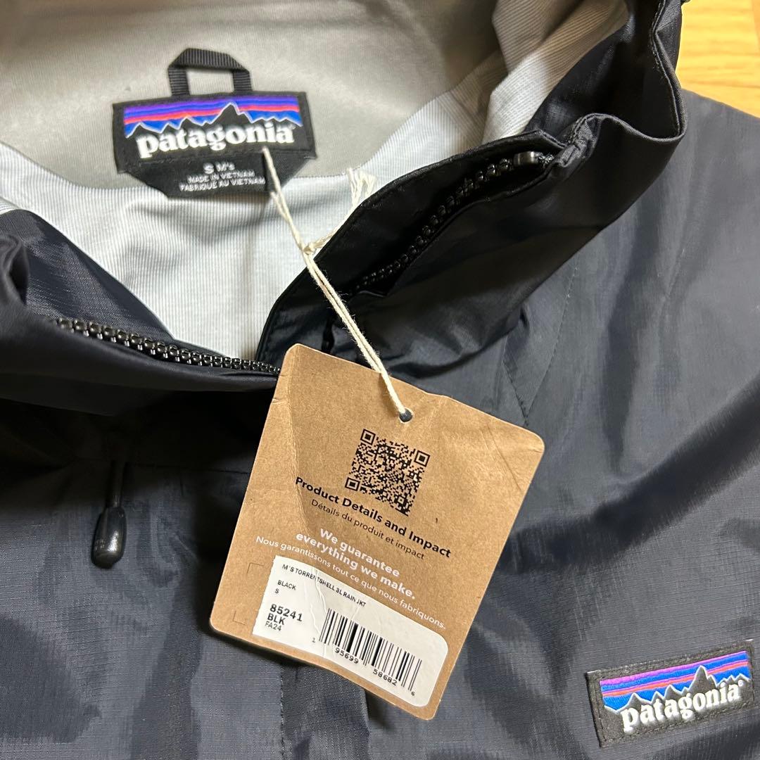 パタゴニアトレントシェル 3L・レイン・ジャケット　ブラックSサイズ