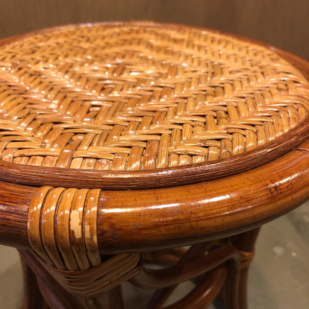 【ラタン】 円形スツール 椅子　腰掛け　ラタンチェアー　アジアン雑貨