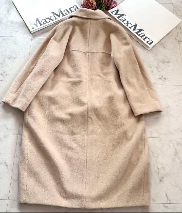 【らきぱぴ様】★マックスマーラ 最高級白タグ カシミヤウールコート 40 XL