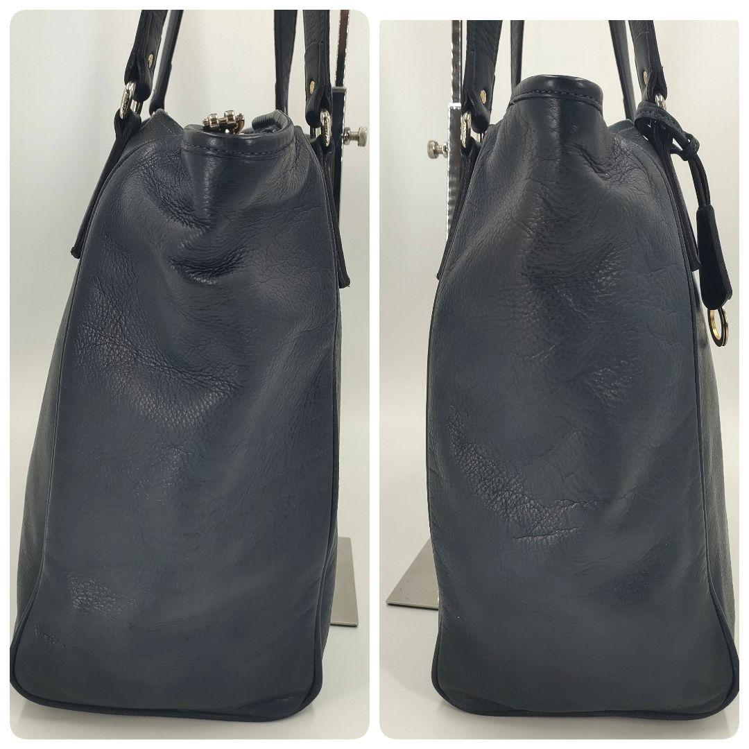 aniary　アニアリ トートバッグ　ダークネイビー　レザー　A4