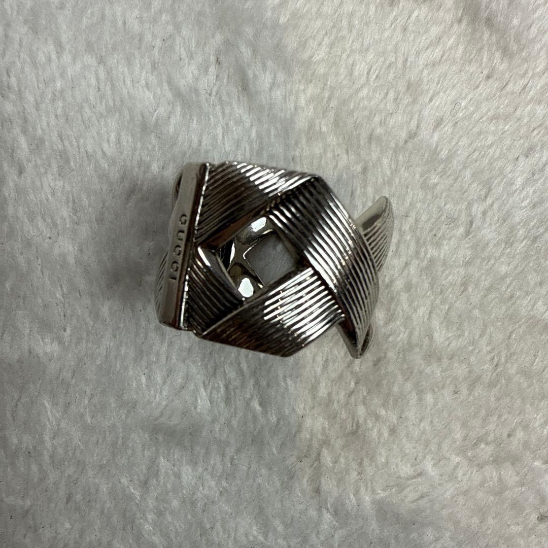 GUCCIグッチ　希少デザイン　シルバー925 クロスリング 19号