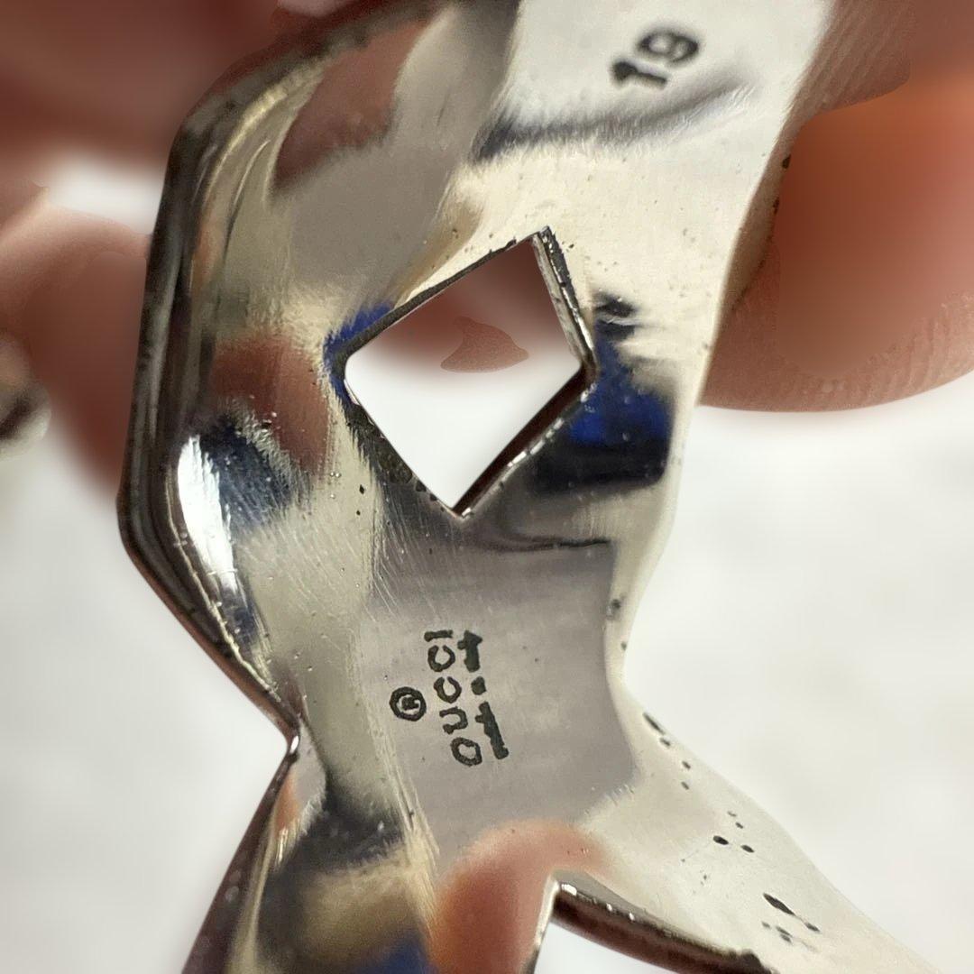 GUCCIグッチ　希少デザイン　シルバー925 クロスリング 19号