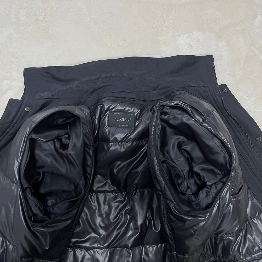 美品✨ダーバン　ステンカラーコートM ダウンライナー付　2WAYブラック　ロング