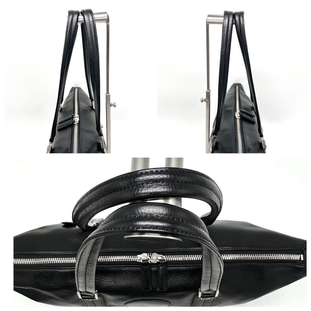 ロエン スカルデザイン ボストンバッグ トート 肩掛け A4可 大容量 ブラック