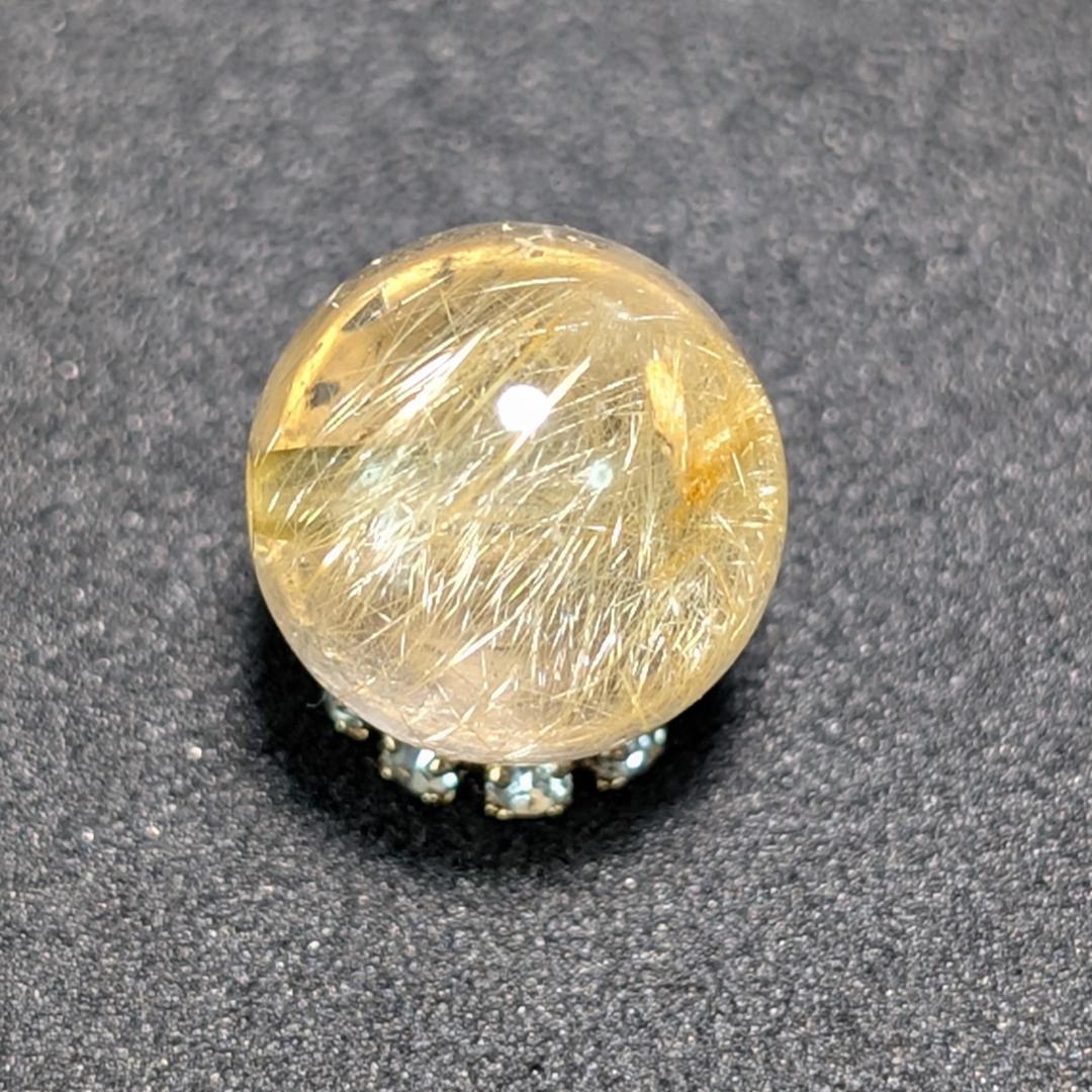 一点物 繊細な金針が魅力 ゴールドルチル 粒売り 10ミリ 輝く水晶のお守り効果