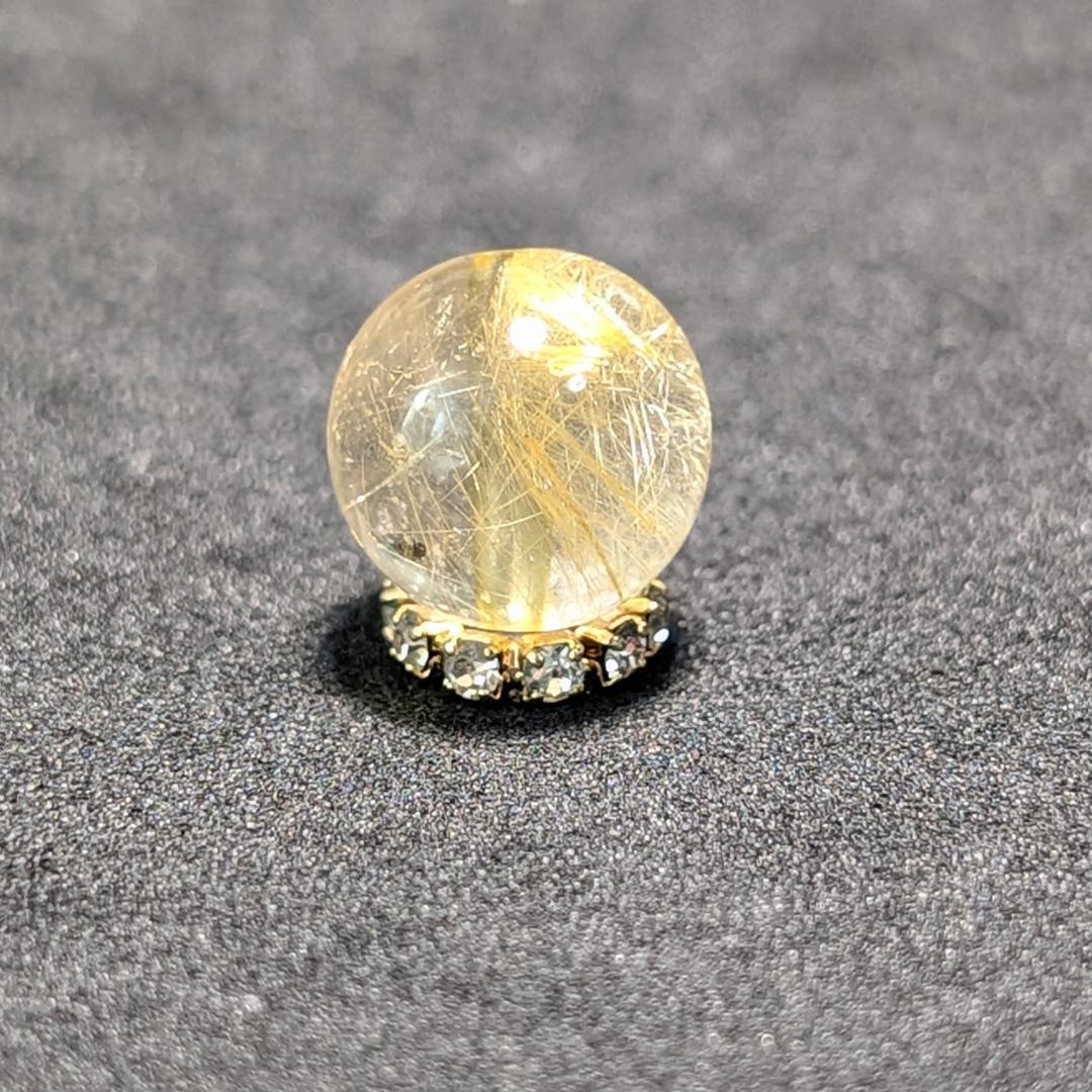 一点物 繊細な金針が魅力 ゴールドルチル 粒売り 10ミリ 輝く水晶のお守り効果