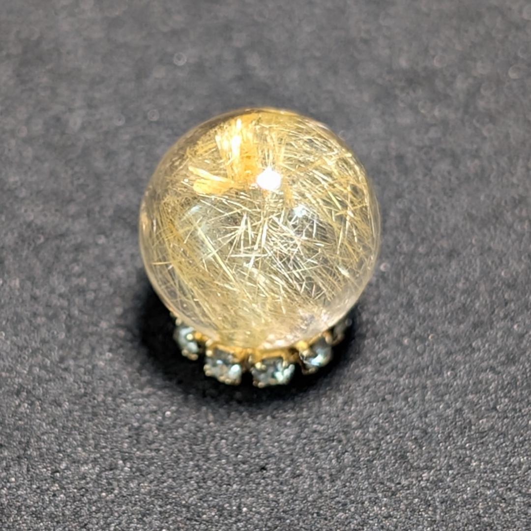 一点物 繊細な金針が魅力 ゴールドルチル 粒売り 10ミリ 輝く水晶のお守り効果