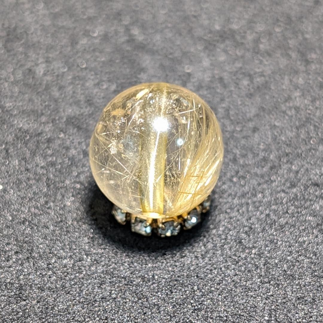 一点物 繊細な金針が魅力 ゴールドルチル 粒売り 10ミリ 輝く水晶のお守り効果