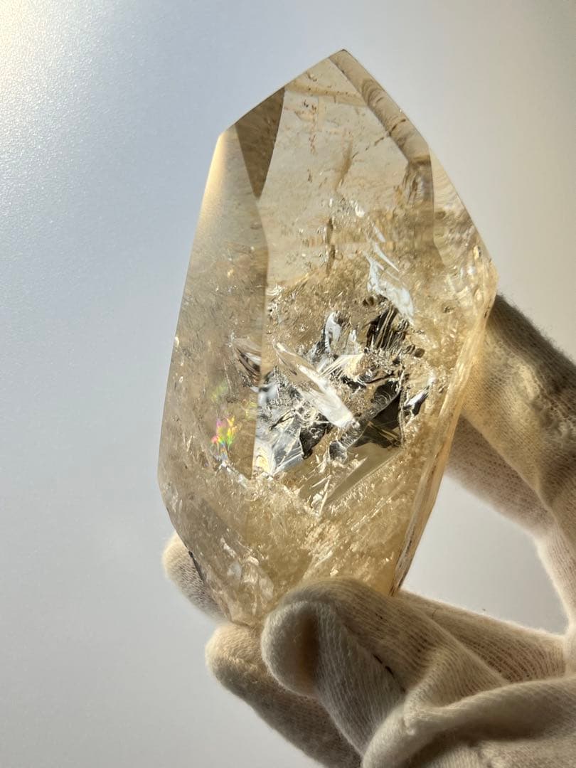 天然石 秘蔵品 美品 スモーキークォーツポイント ハーフポリッシュ