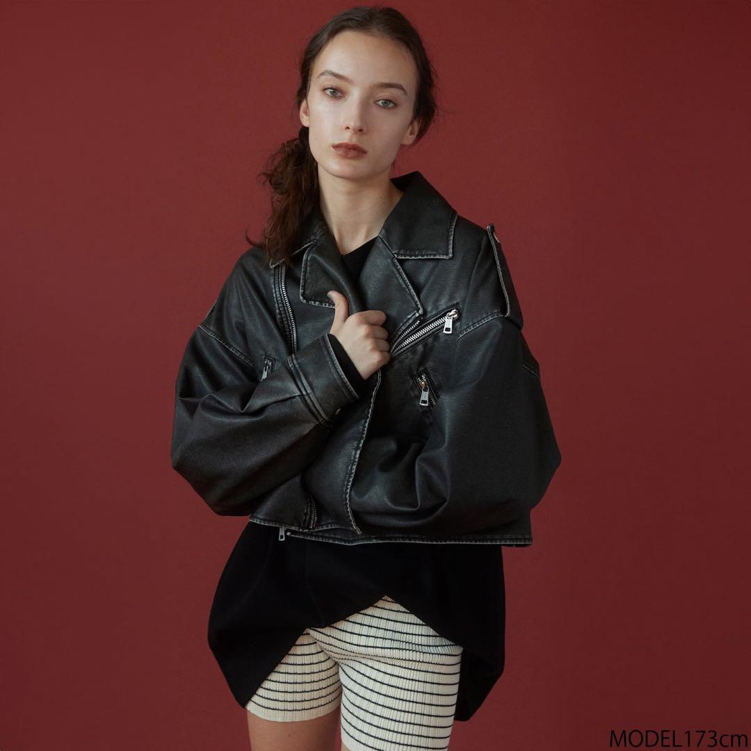 SEAROOMLYNN Vintage wash ECOレザーライダース