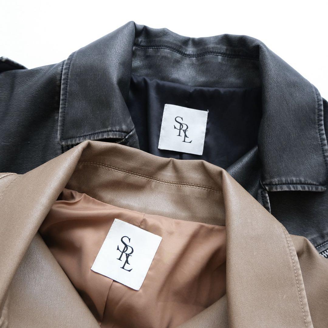 SEAROOMLYNN Vintage wash ECOレザーライダース