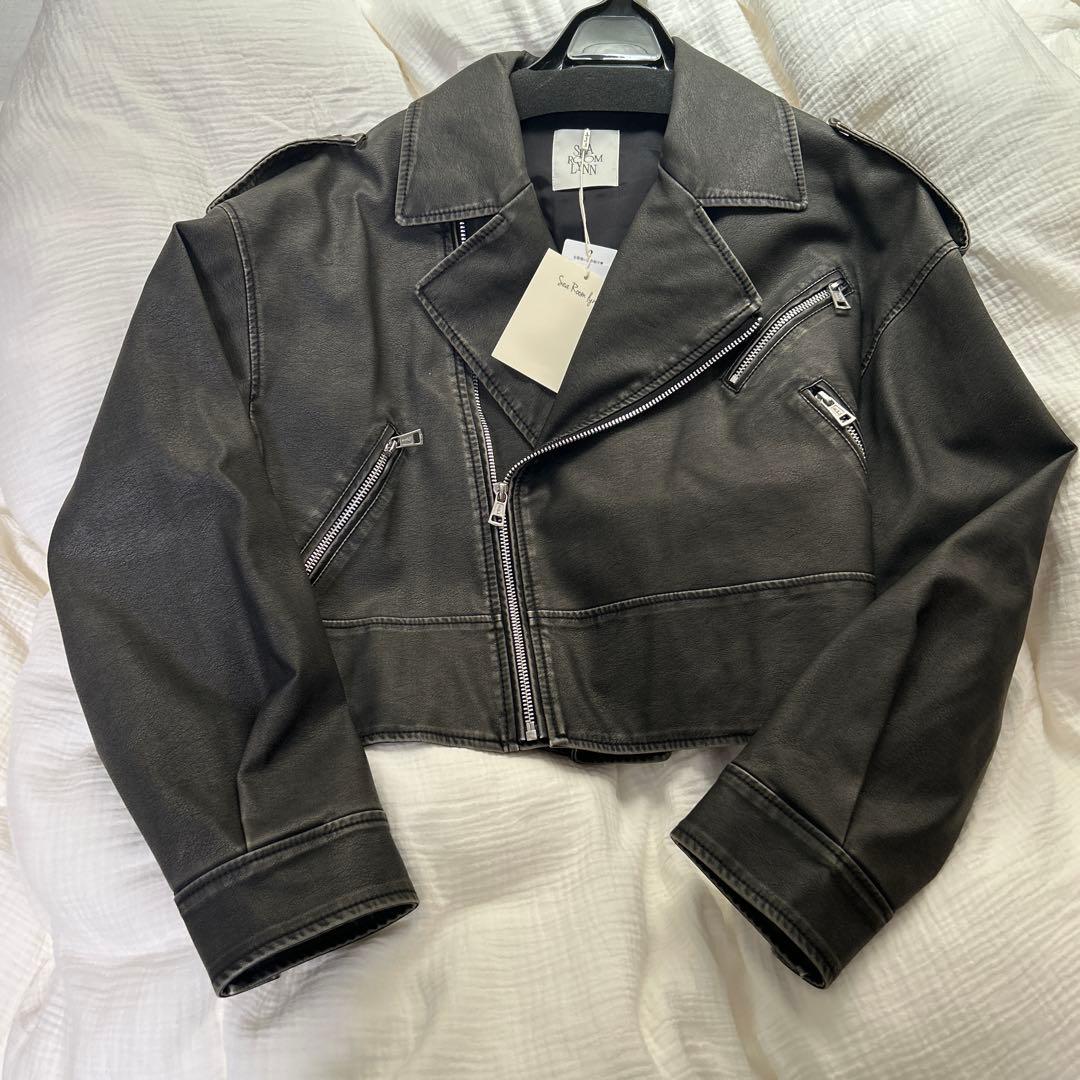 SEAROOMLYNN Vintage wash ECOレザーライダース