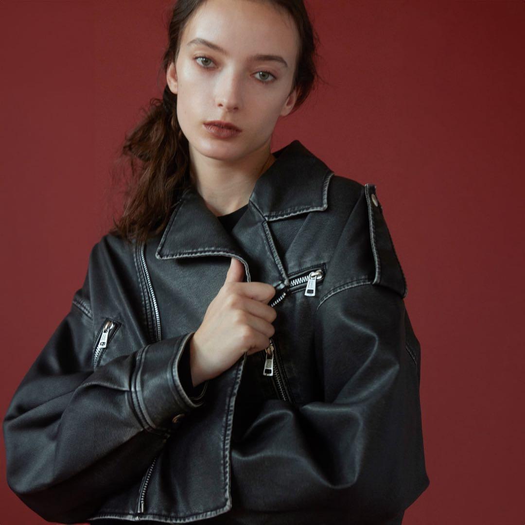 SEAROOMLYNN Vintage wash ECOレザーライダース