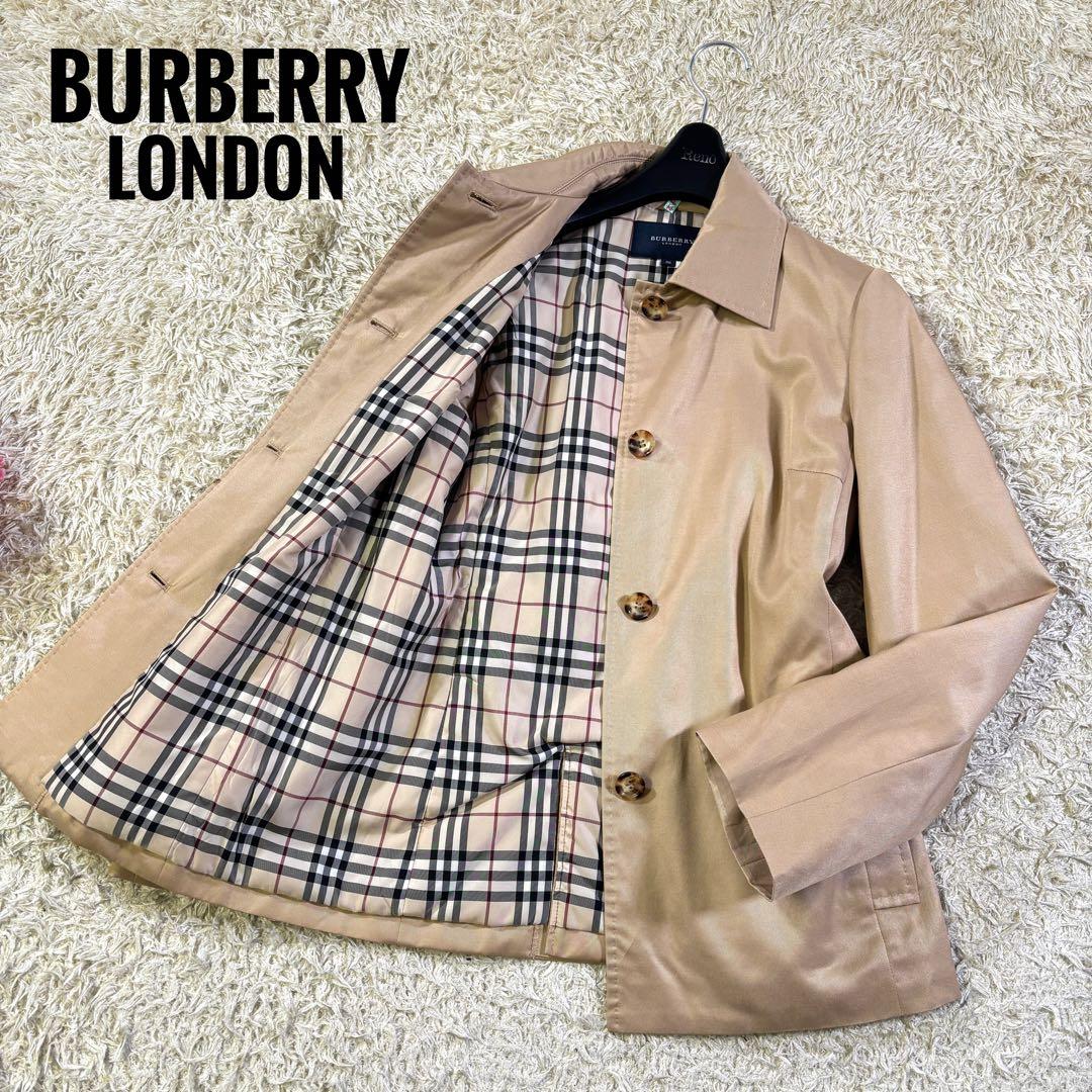 美品　バーバリーロンドン　ノバチェック　シルク　コットン　ジャケット　38