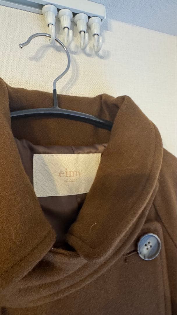 【美品】eimy istoire♡ベルテッドウールトレンチコート ブラウン【S】
