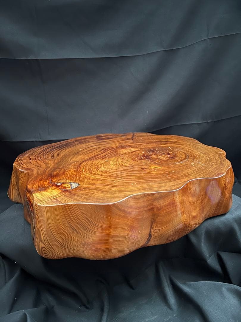 鹿児島 屋久杉　花台　飾り台　工芸品　無垢インテリア　天然木　在銘