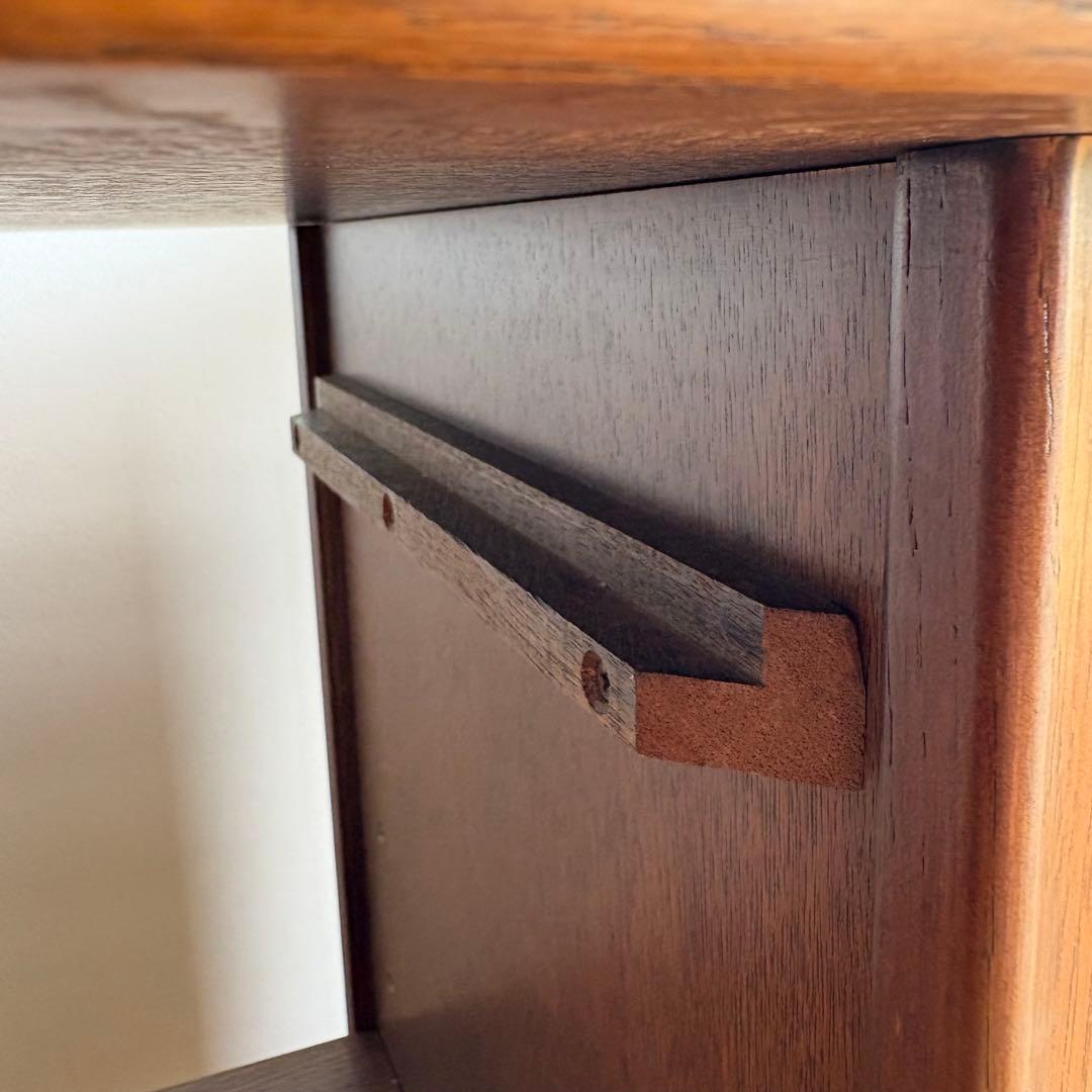 海外 サイドテーブル ワゴン オーク 真鍮取っ手 キャスター付き