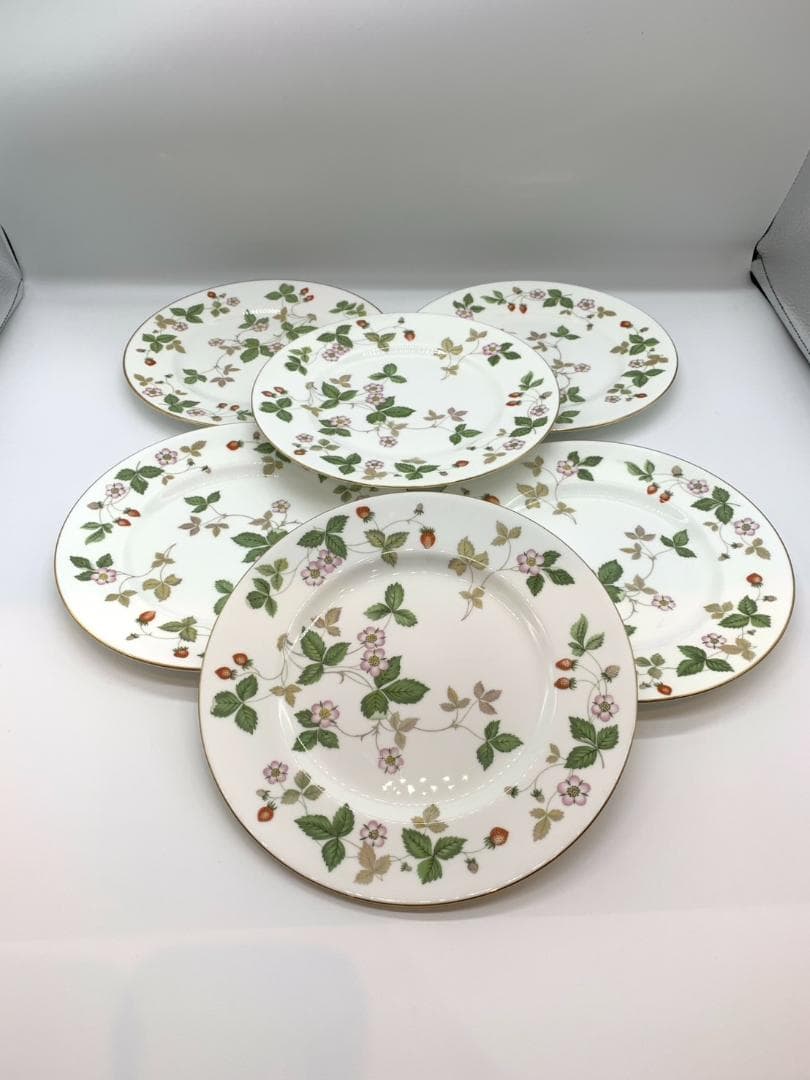 ■ウェッジウッド■ワイルドストロベリー　直径22.5cm　６枚　中皿　セット