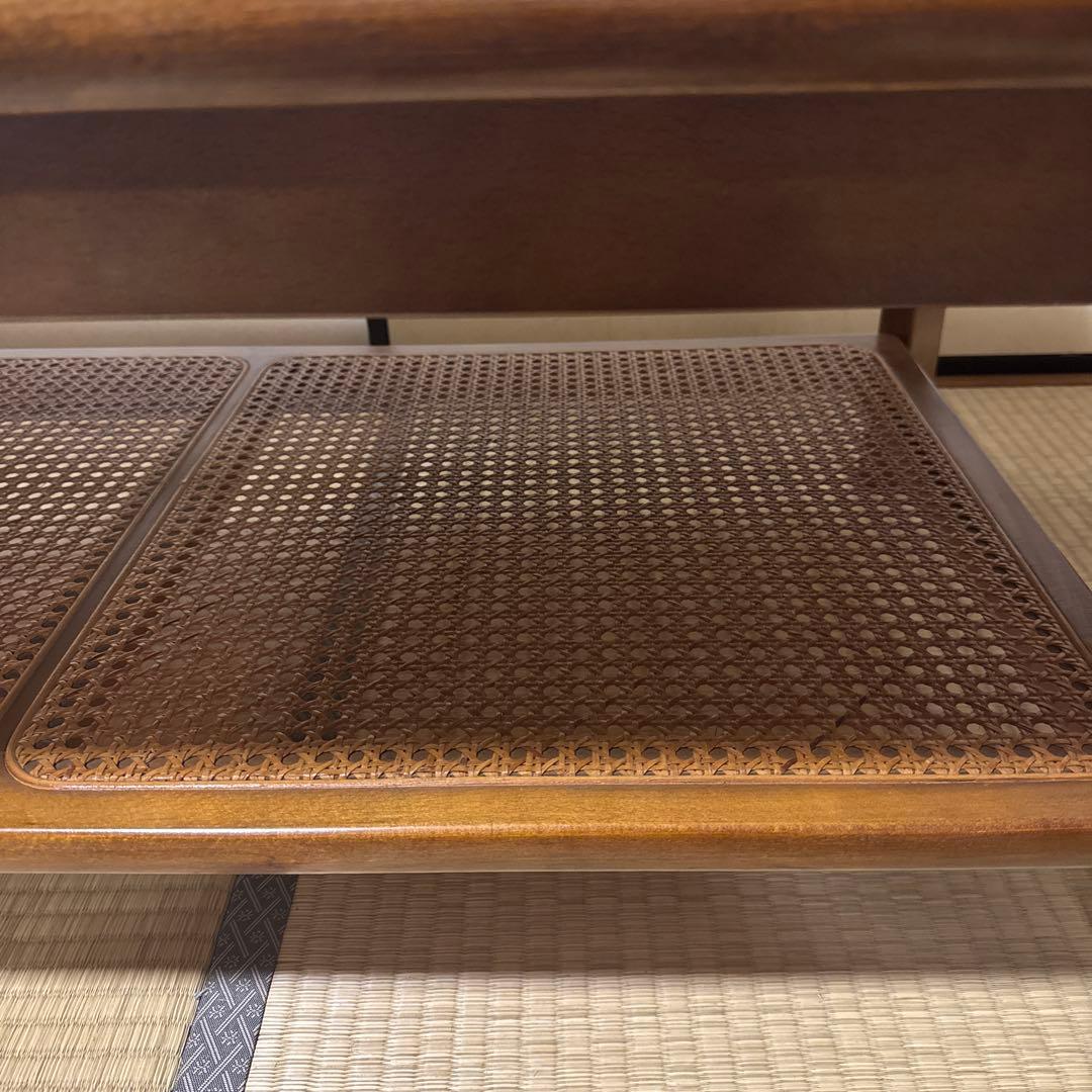カリモク　リビングセンター・ローテーブル 籐　ラタン　karimoku