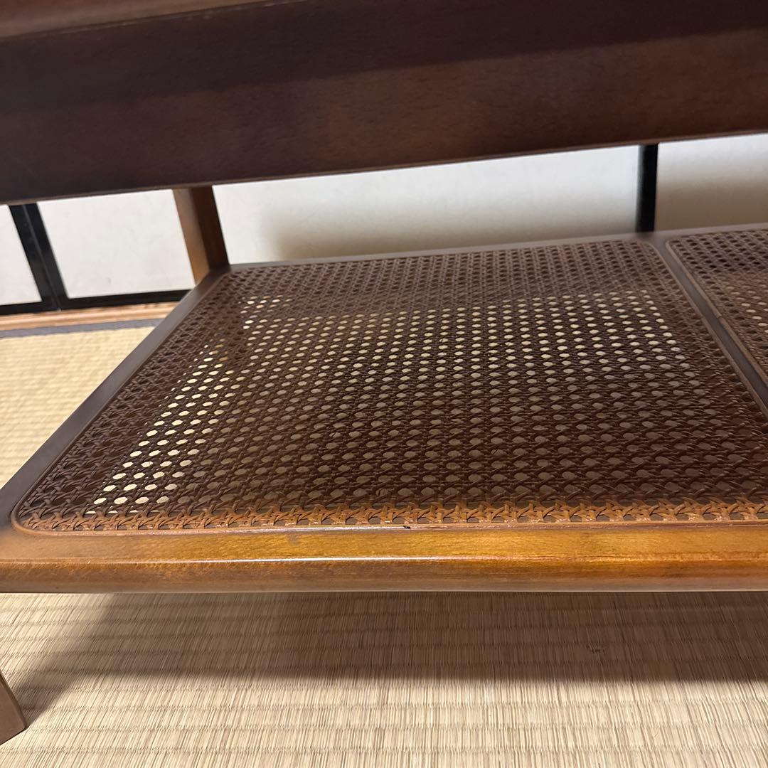 カリモク　リビングセンター・ローテーブル 籐　ラタン　karimoku