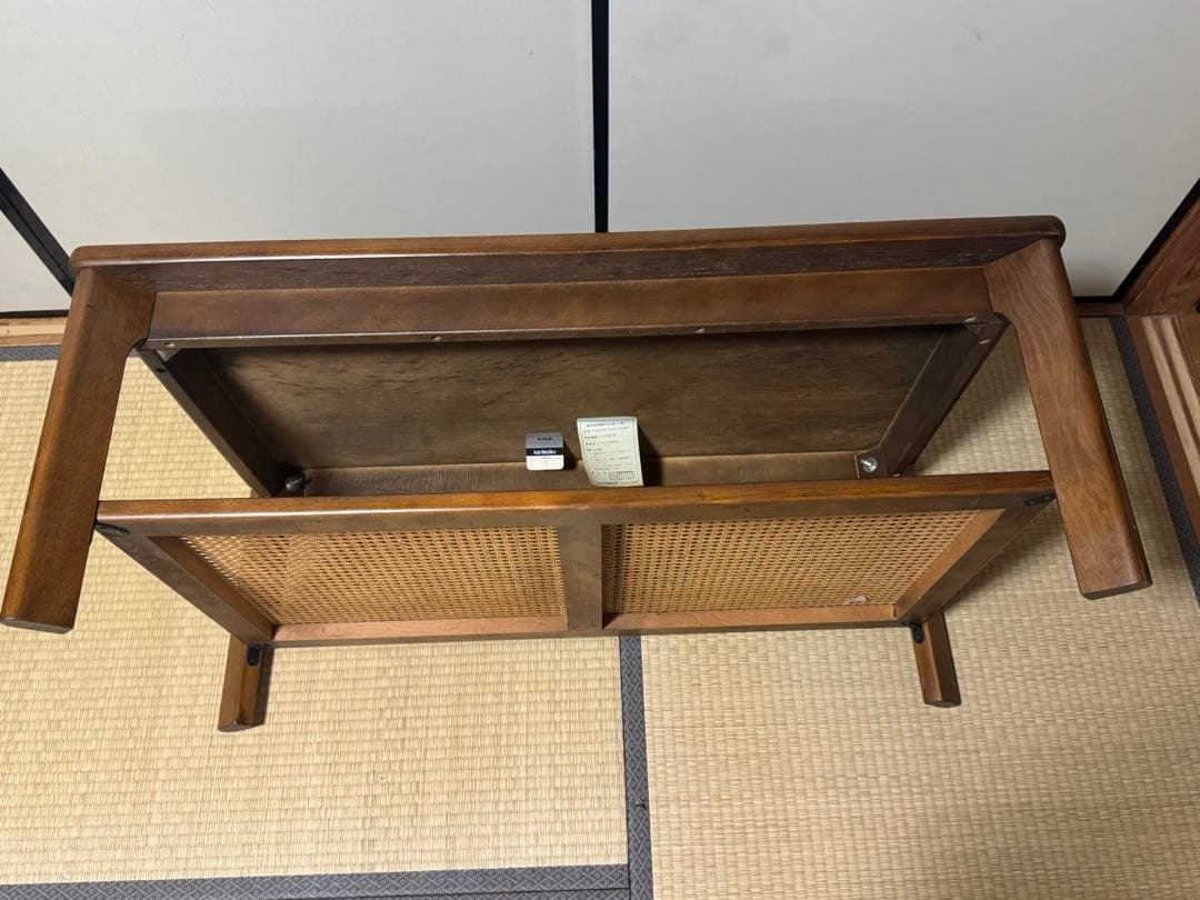 カリモク　リビングセンター・ローテーブル 籐　ラタン　karimoku