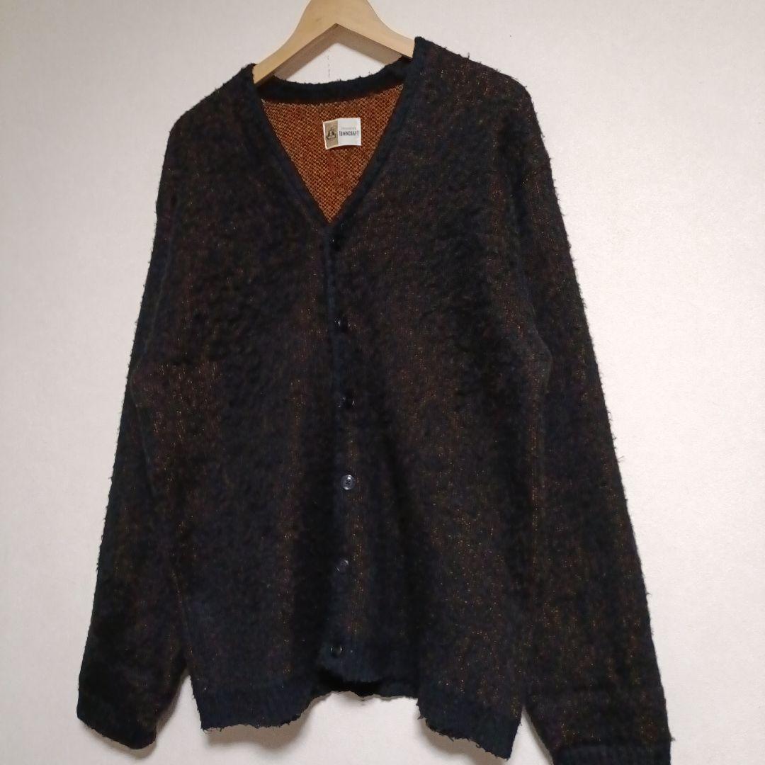 タウンクラフト　モヘアカーディガン　　復刻　ブラック　シャギー