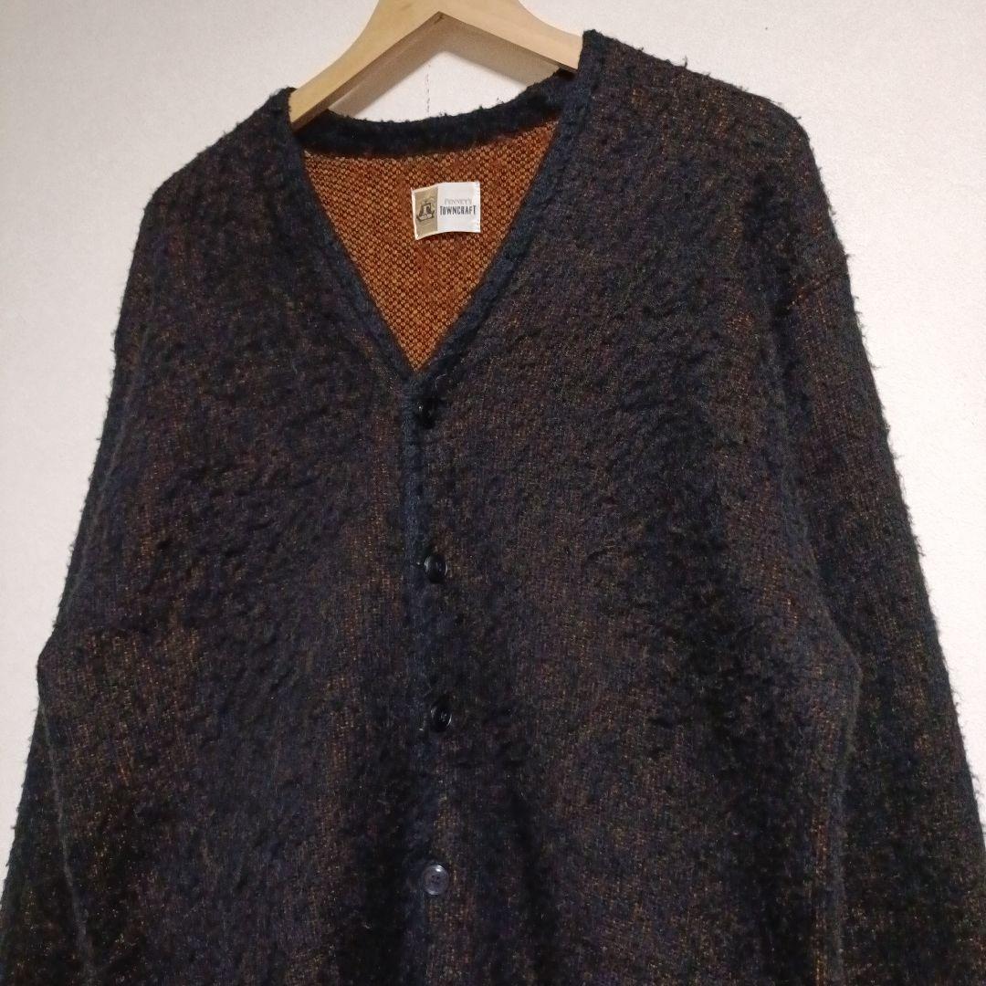 タウンクラフト　モヘアカーディガン　　復刻　ブラック　シャギー
