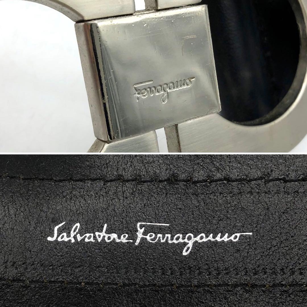✨希少・美品✨フェラガモ ベルト ダブルガンチーニ シルバー金具 レザー 黒