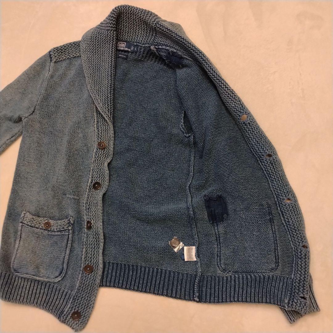 ✩Polo by RalphLauren【インディゴショールカラーカーディガン】