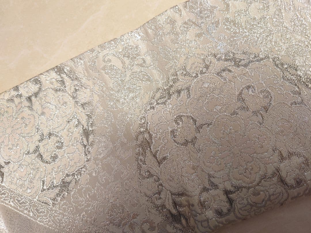 七五三　ハーフ成人式　ジュニア帯　大人用袋帯からの作り帯　1点物　正絹　銀系