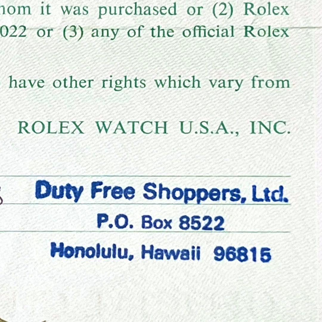 ロレックス ROLEX WATCH USA ギャランティー 国際保証書
