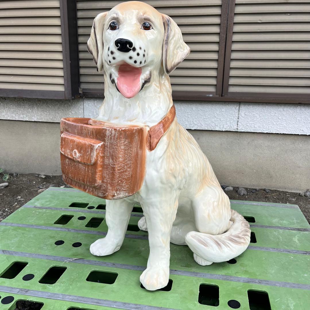 ゴールデンレトリーバー　陶器置物