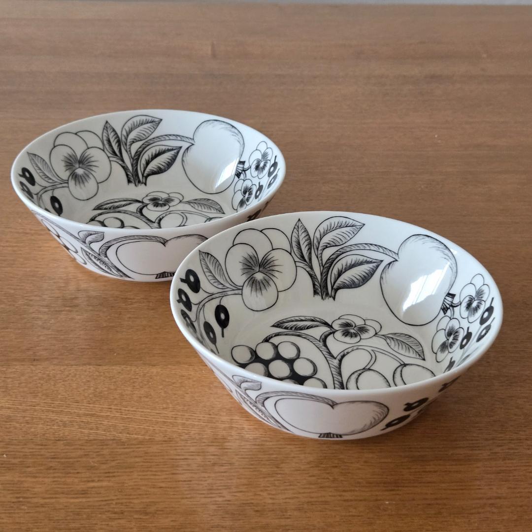 ARABIA ブラックパラティッシ ボウル 2個セット