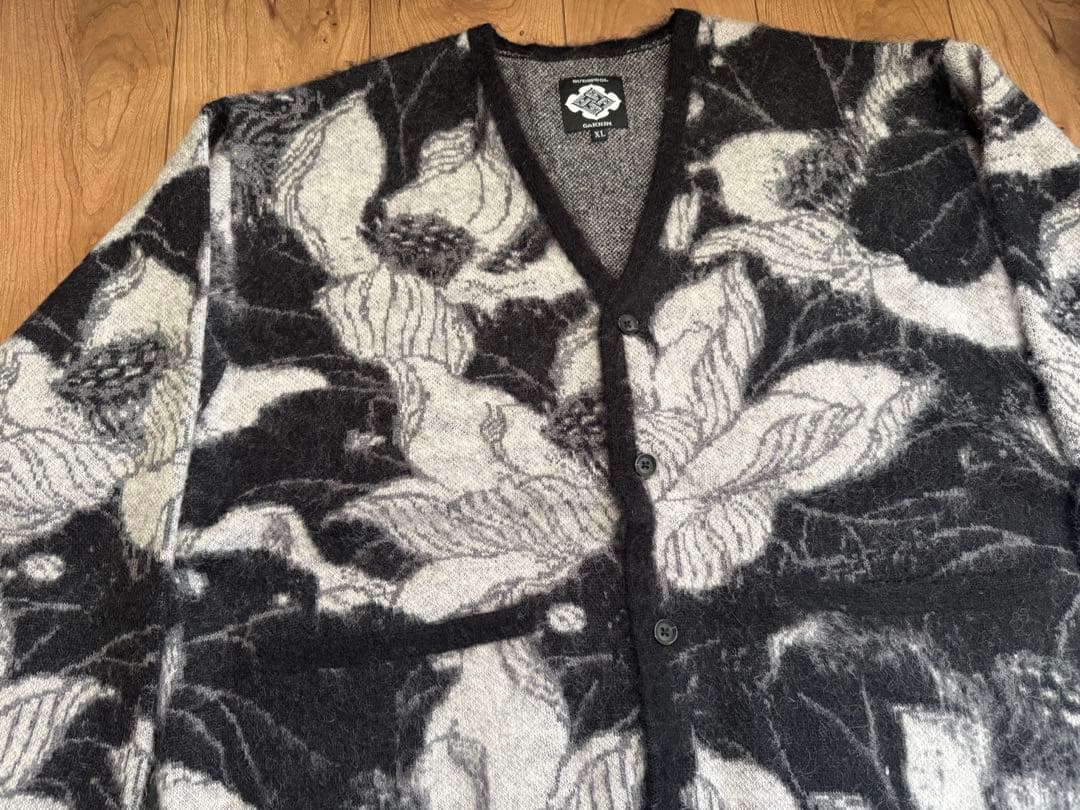 GAKKIN × BUDSPOOL 浮蓮華 ジャカードモヘアニットカーディガン