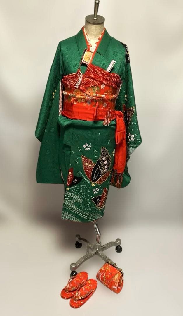 1上　七五三　舞台衣装　お雛様　女の子　着物　7歳　１5点セット