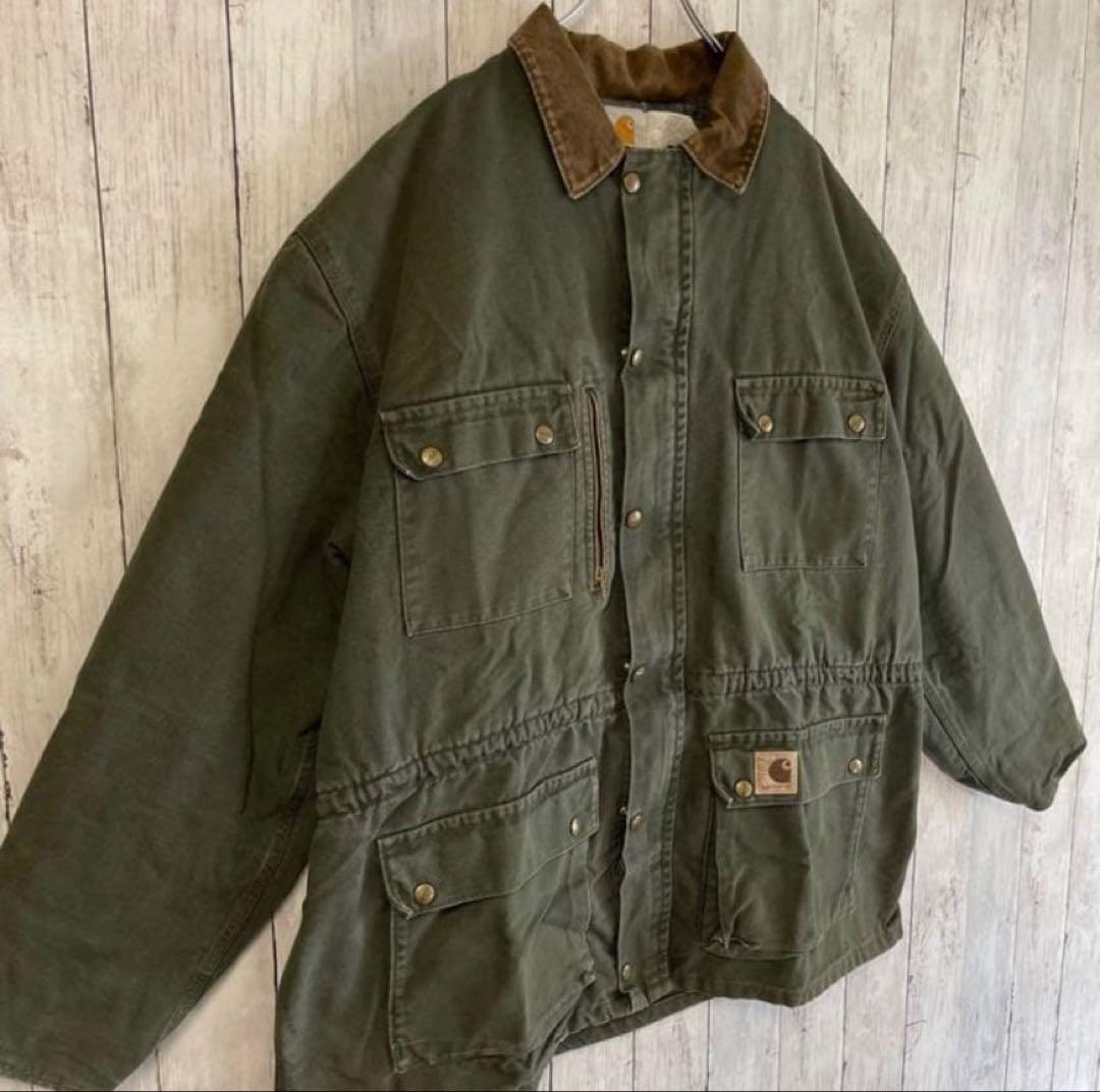 carharttカーハート ダックジャケット L 刺繍ロゴ 90s アメリカ製