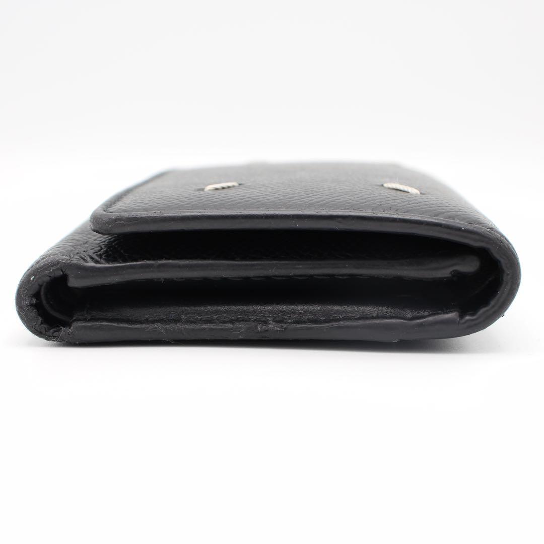 Maison Margiela 黒 レザー 三つ折り財布　シボ革