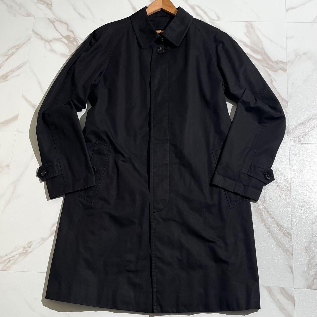 【美品/LL/ライナー】バーバリーロンドン ステンカラーコート メガチェック 黒