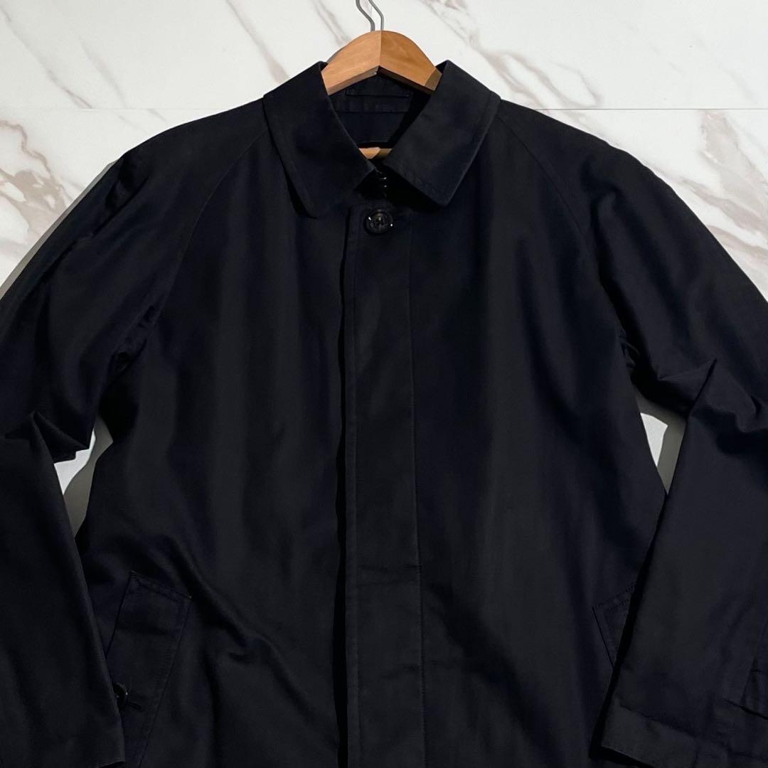 【美品/LL/ライナー】バーバリーロンドン ステンカラーコート メガチェック 黒