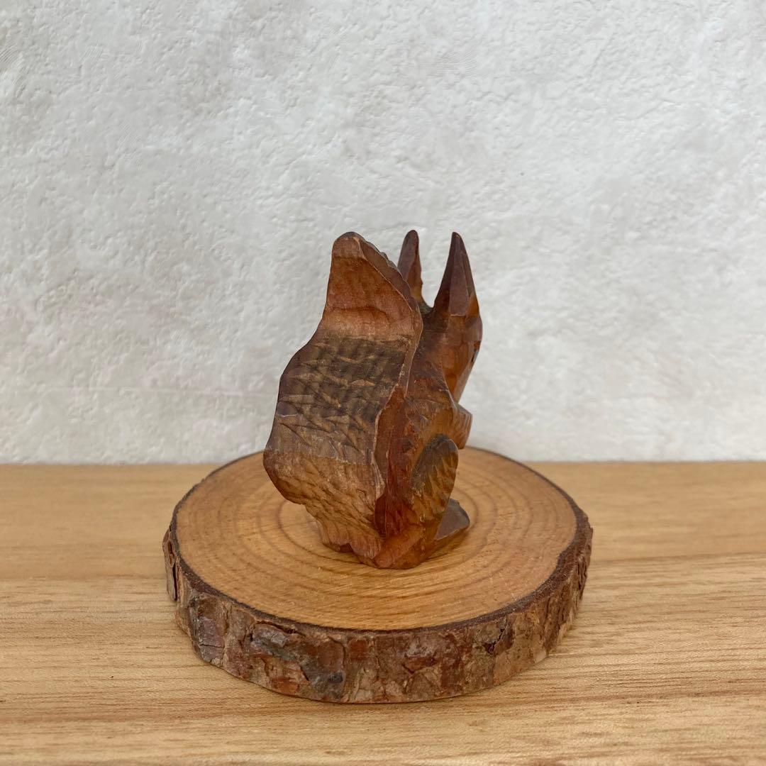 リス　木製　置物　人形　ドイツ　ヴィンテージ